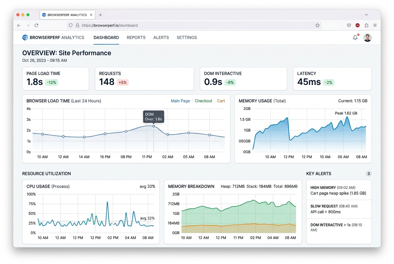 System performance diagnostics graph panel